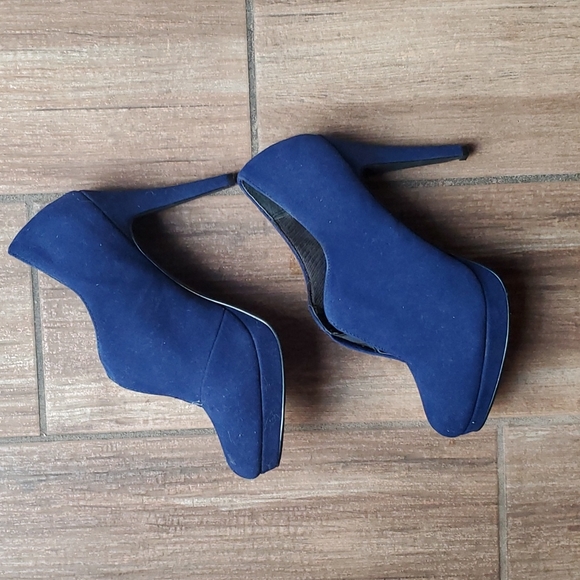 Style & Co Webb Blue Hidden Platform Stiletto Stretch Booties. - Picture 9 of 12